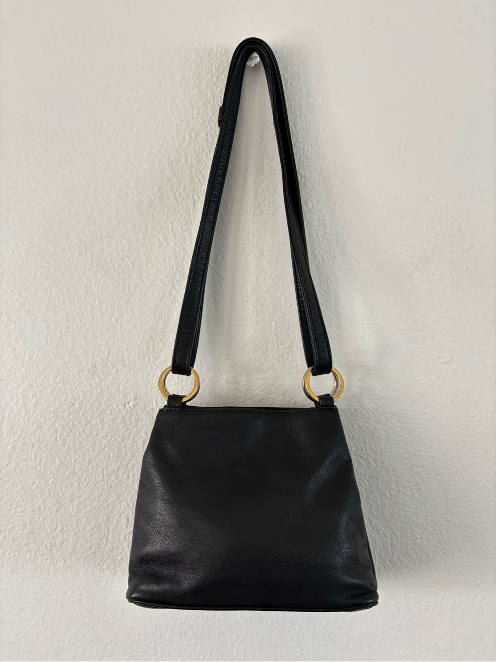 Vintage Petit Paloma Picasso Black Leather Shoulder/Crossbody w/ Gold "X" Logo - Picture 14 of 14